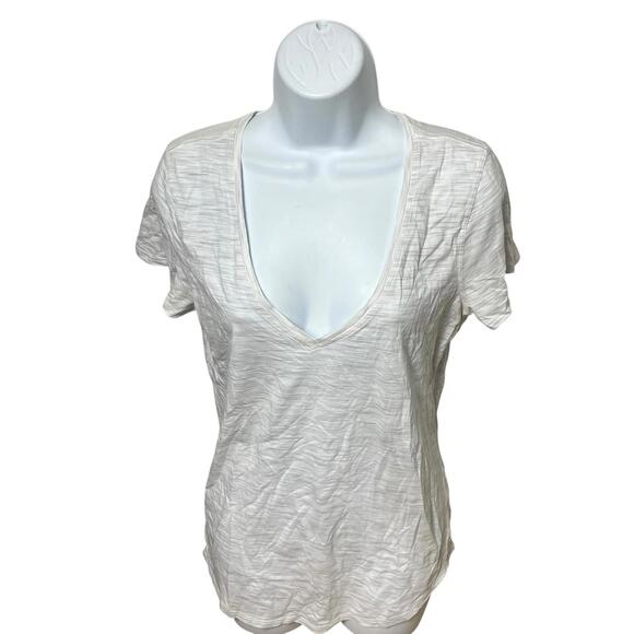 Lululemon T-Shirt Heather Grey Deep V Neck Lightweight Activewear Soft - Picture 1 of 10